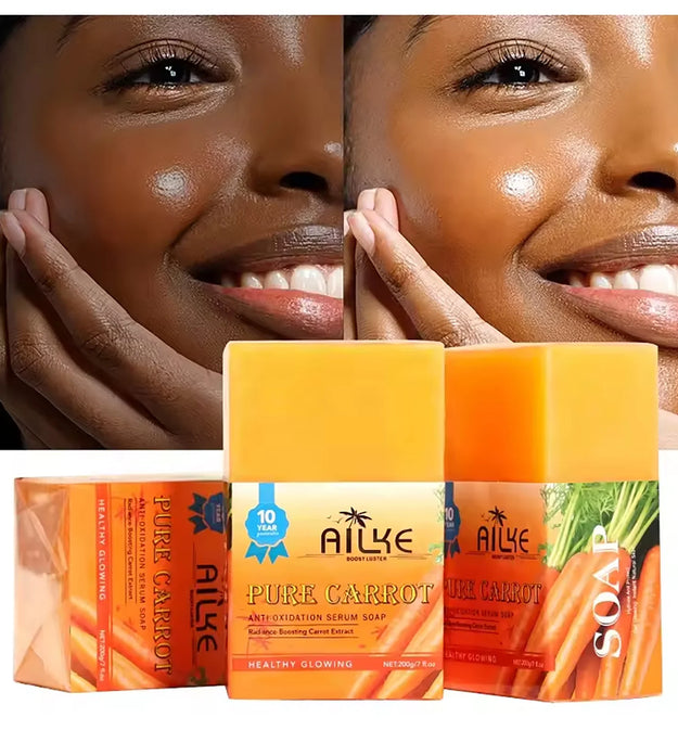 AILKE Pure Natural Carrot Anti-Oxidation Serum Soap, Whitening Soap Bar for All Skin Types, Cleaning Stains, With Vitamin C