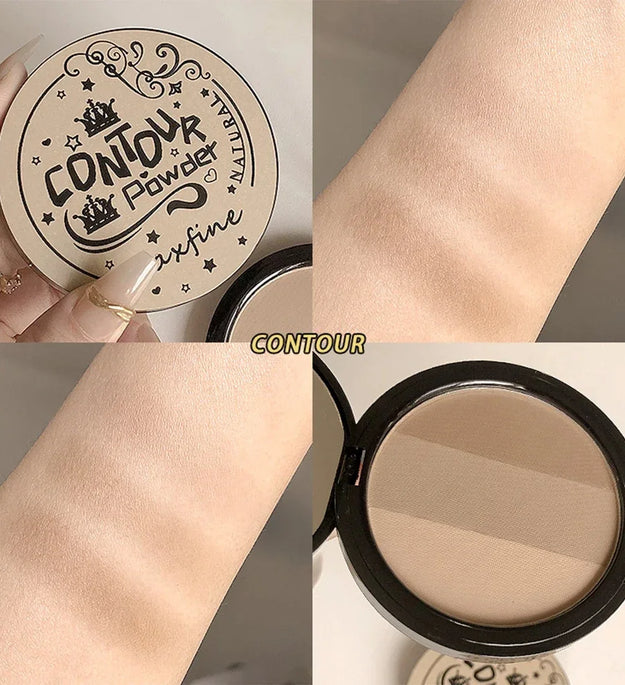 Matte Contouring Powder Rose Pink Bronzer Palette Long Lasting Natural Face Shading Powder Contour Waterproof 3 Colors Cosmetics