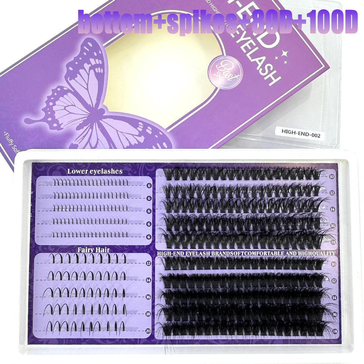 20Rows Lash Spikes Eyelash Clusters Volume Individual Lashes Wispy Eyelashes DIY Spiky Lash Extension Manga Clusters Eyelashes