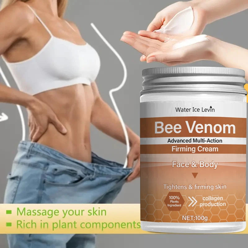 Bee Venom Firming Abdominal Cream - Plant-Based, Moisturizing and Moisturizing Contains Hyaluronic Acid Suitable for All Skin Types, Gentle for Sensitive Skin, Turmeric Skin Care - BlissFully