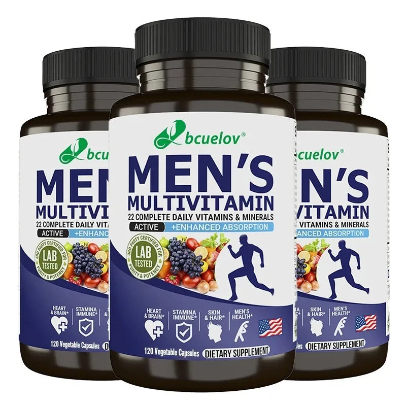 Bcuelov Daily Complete Vitamins & Minerals - Men's Health, Skin & Hair, Stamina Immune System