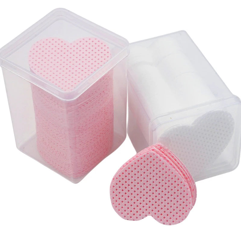 200pcs Lint Free Paper Cotton Pad Eyelash Extension Glue Remover Napkins Lash Grafting Cleaning Glue Mouth Wipe Makeup Tools