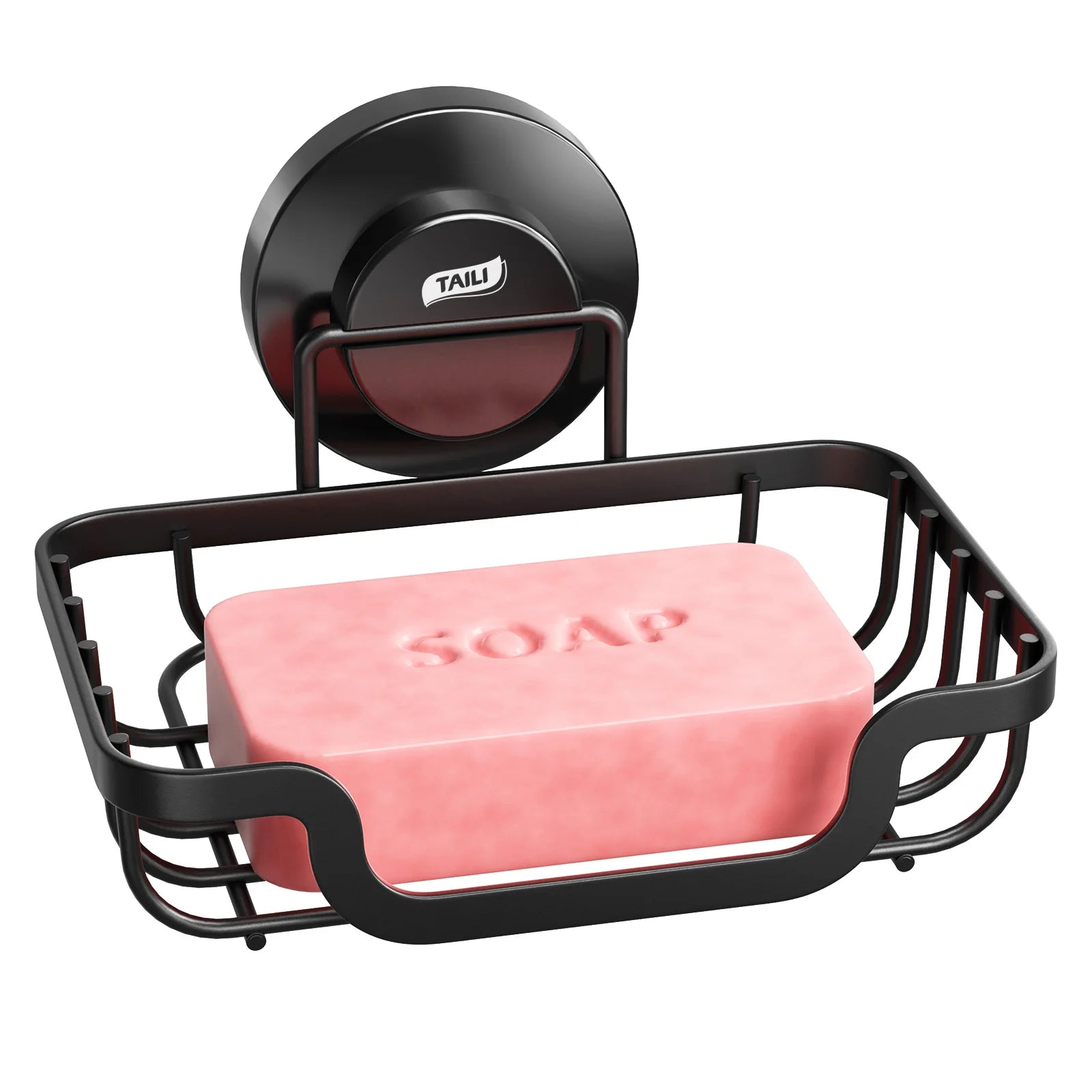 TAILI Soap Holder Bar Soap Dish Suction Cup, Bar Soap Rack for Shower Wall, Draining Soap Saver Tray for Bathroom, Tub, Kitchen