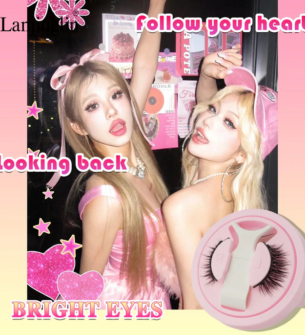 Lanjinglin Magnetic Eyelashes 1 Pair Natural Faux Mink Lashes Reusable False Eyelashes Tweezer Set Eyelash Extension Makeup Tool