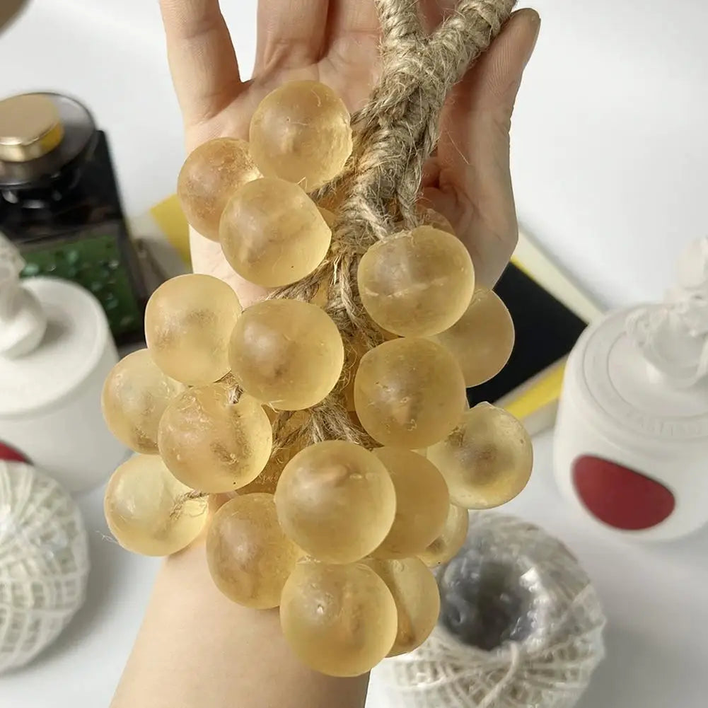 Grape Soap on a Rope with Box Christmas Gift, Handmade Grape Cluster Shape Soap Bar, Aromatic Bath Hand Wash Gift Home Decor