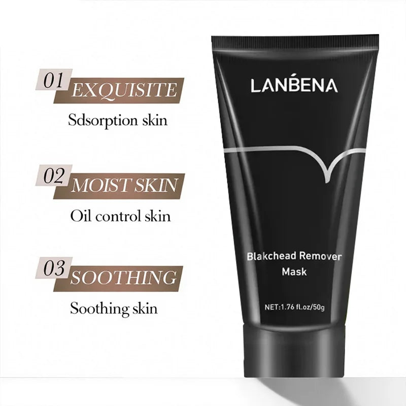 LANBENA Remove Blackhead Mask Shrinking Pore Deep Cleaning Mask Improve Rough Skin Acne Treatment Skin Brighteing Care Beauty - BlissFully