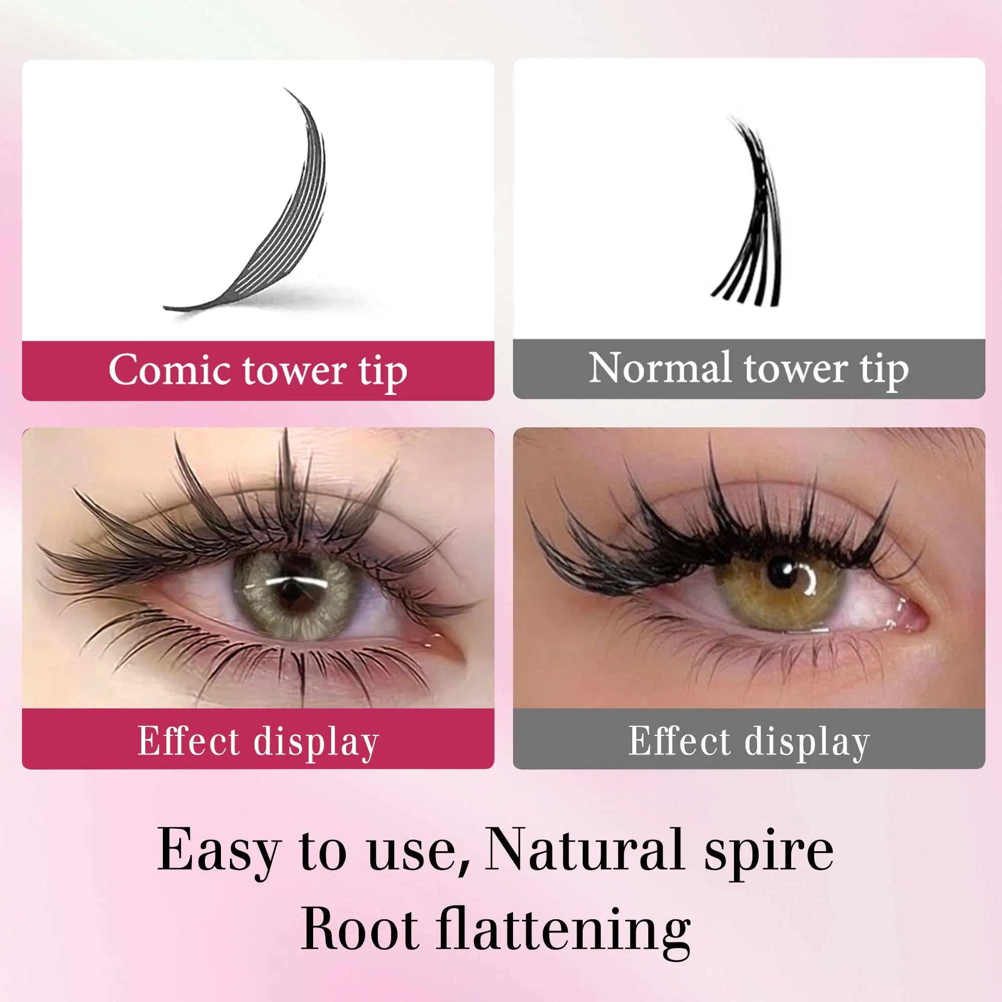 CoMango New Spire Lashes Tower Fans Premade Spikes Eyelash Extensions Single/Mix 8-15mm for Anime Eyelashes Makeup Free Shipping