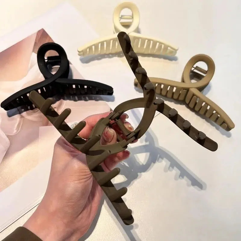 2/4Pcs Women Hair Claw Clip Cross Matte Hairpin Fashion Hairgrips Large Hair Claw Crab Clips Girls Korean Hair Accessories - BlissFully