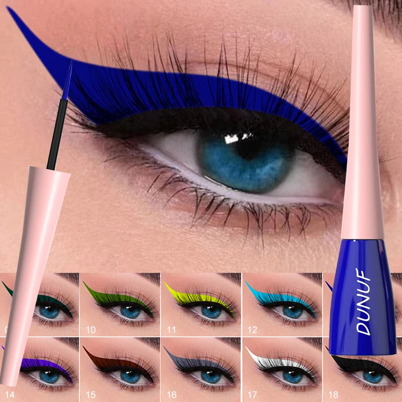 Matte Dark Green Liquid Eyeliner Pencil Waterproof Makeup Colorful Liquid Eye Liner Ultra-thin Long-Lasting Quick-Dry Eye Liner