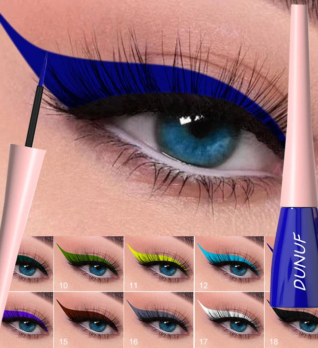 Matte Dark Green Liquid Eyeliner Pencil Waterproof Makeup Colorful Liquid Eye Liner Ultra-thin Long-Lasting Quick-Dry Eye Liner