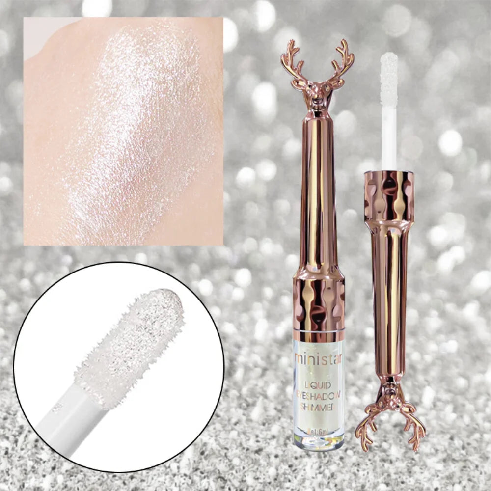 Christmas Limited Liquid Antler White Glitter Eye Shadow Lasting Color Easy Makeup Eye Makeup Holiday Gift