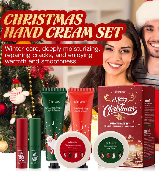 Christmas Gift Set Hydrating Body Care Collection, featuring Hand Cream, Lip Balm, Foot Cream, and Nourishing Moisturizer