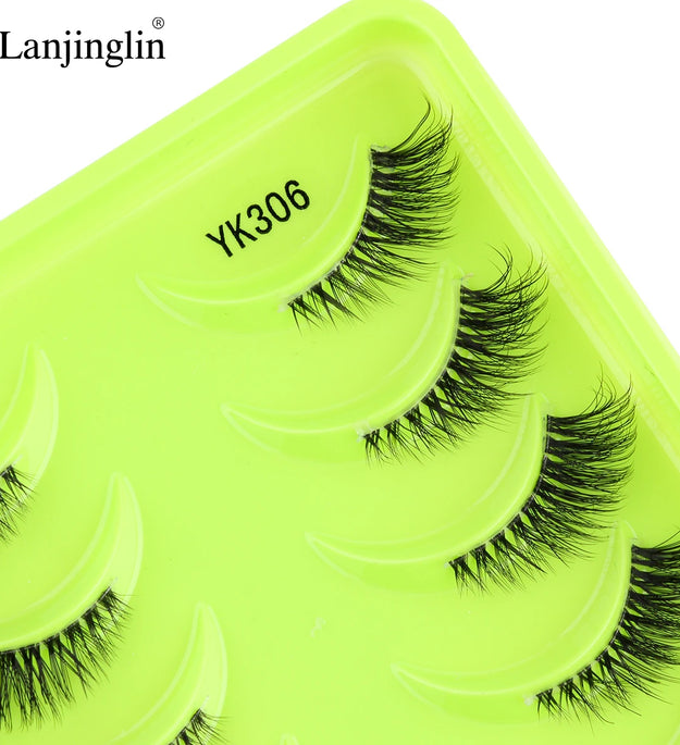 Fake Lashes 3/10 Pairs Half Lashes Cat Eye Natural Long Wispy 3D Mink Eyelash Reusable Makeup Tool Faux Cils maquillaje Cílios