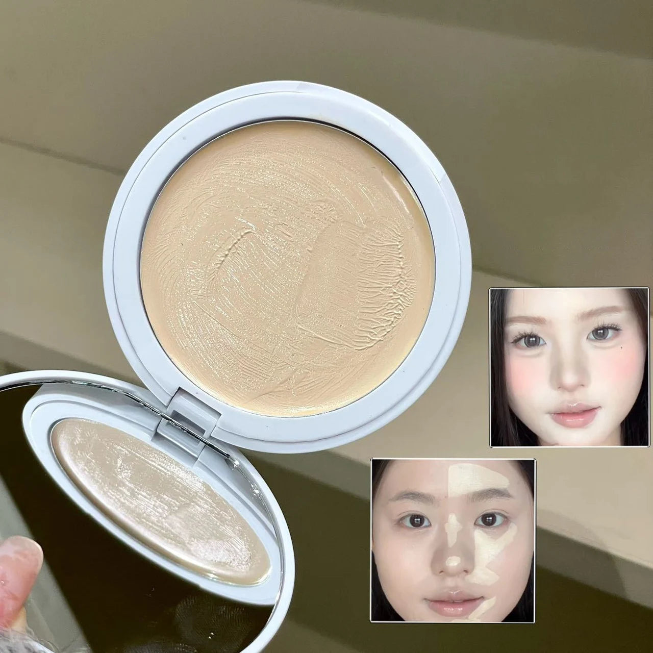 Soft Focus Cream Highlighter Palette Silky Texture Moisturizing Concealer Long-lasting Makeup Brightening Modifying Dullness