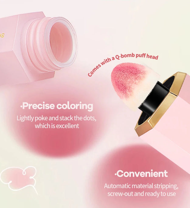 TVLV 4 Colour Matte Liquid BlushEasy to apply long lasting waterproof blush sponge brush head