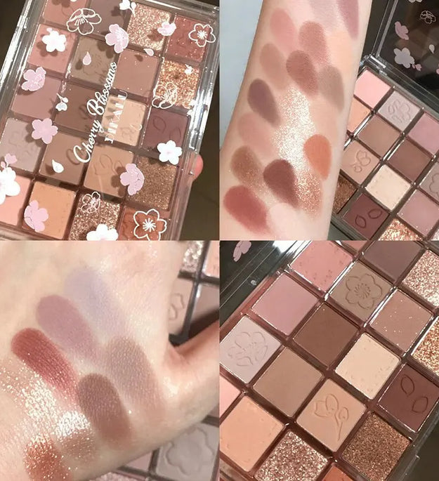 DIKALU Evening Cherry Dance Eyeshadow Tray 20 Color Large Plate Pearl Matte Bright Milk Tea Color Affordable Spring