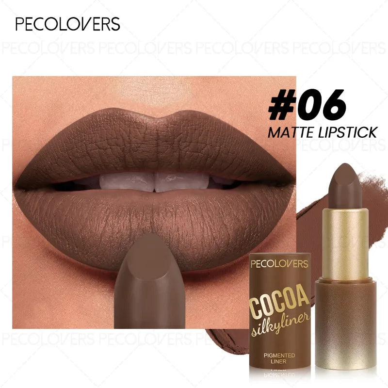 1pcs Multi-color Lipstick, Brown Lip Gloss, Waterproof and Long-lasting, Full and Charming Lips, Lip Cosmetics