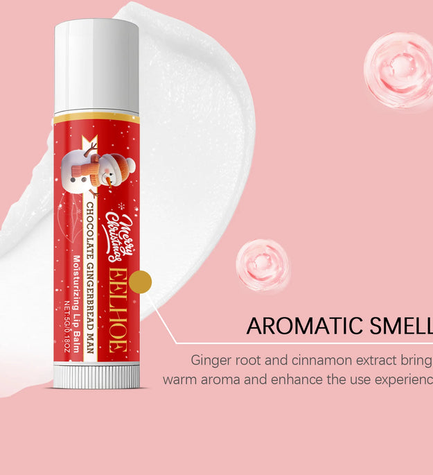 Christmas Lip Balm Set Moisturizing Lip Care Repair Dry Chapped Lips Nourishing Holiday Gift Autumn Winter Lip Care