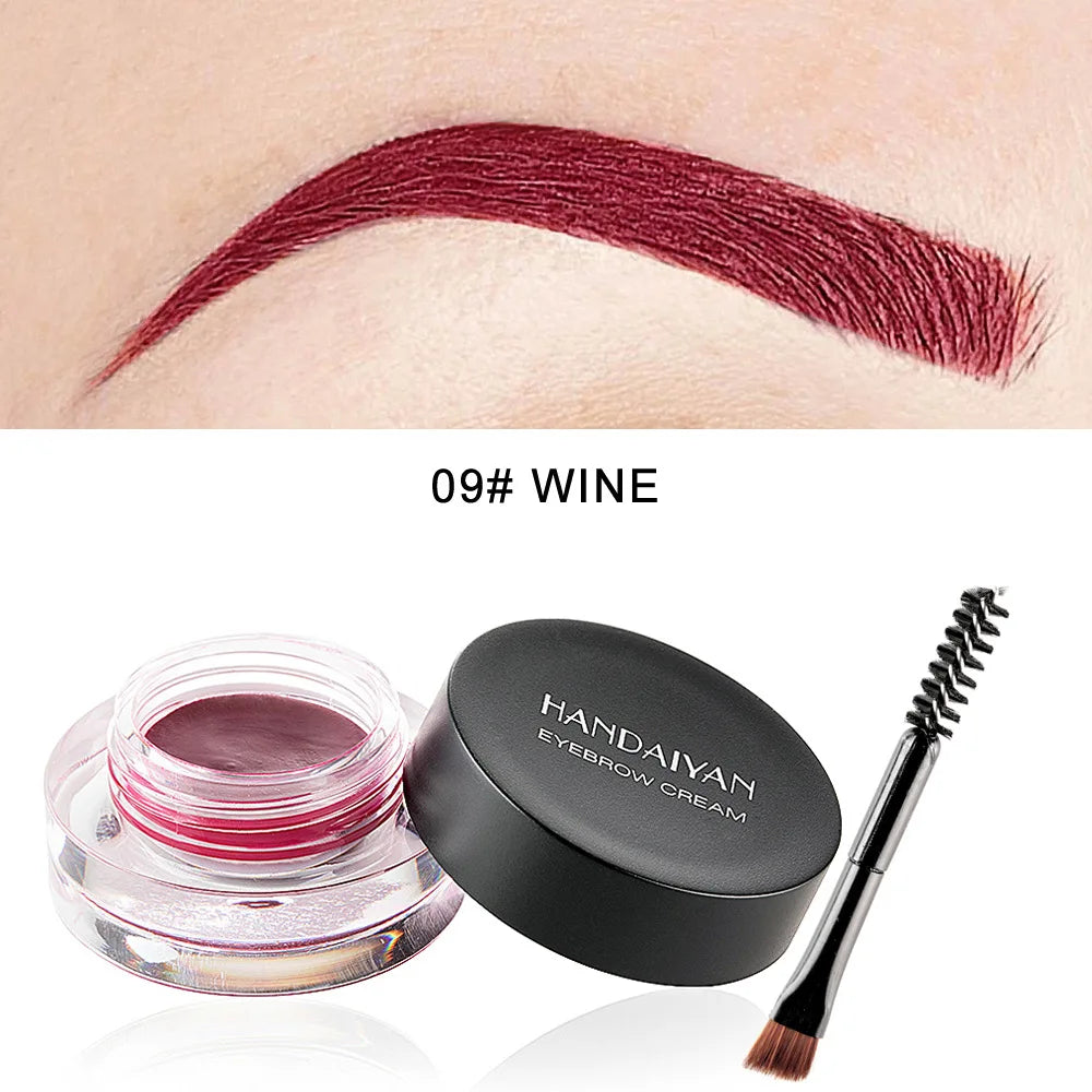 HANDAIYAN 12 Color Waterproof Eyebrow Cream Professional Eyeliner Eyebrow Gel High Brow Tint Black Eye Brow Makeup Tools