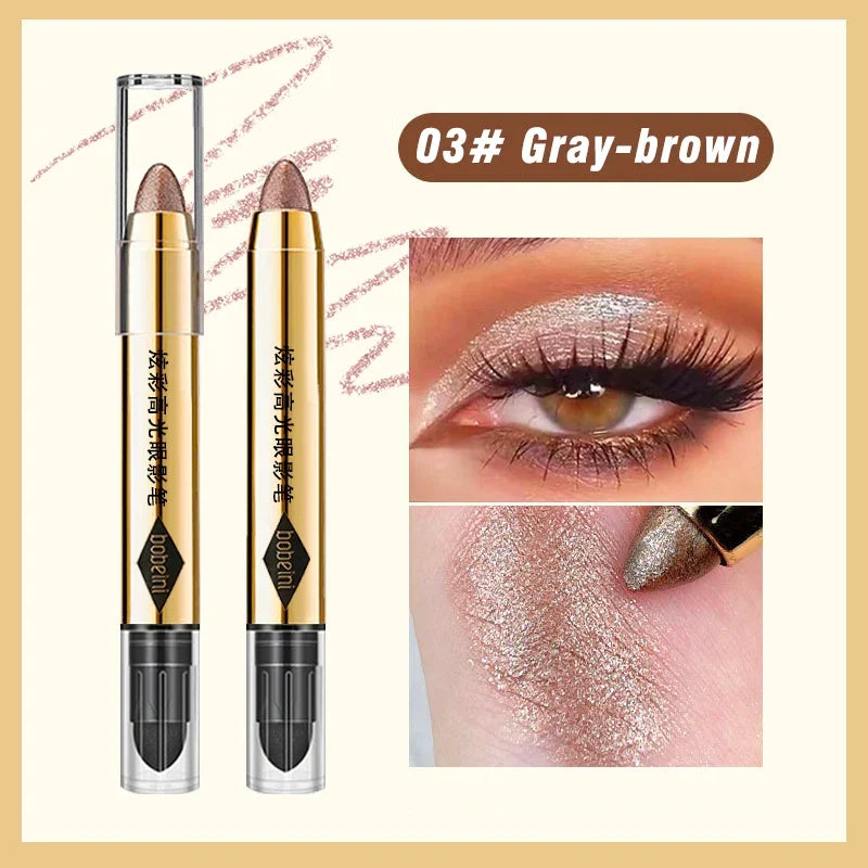 6 Colors Double-Ended Eyeshadow Stick – Waterproof, Long-Lasting, Matte & Glitter, Contour, Highlight, Certified, Unisex