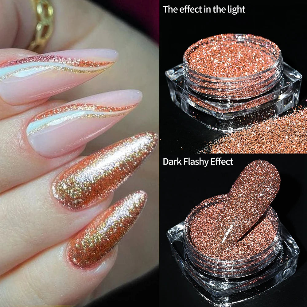 1box Shiny Reflective Diamond Nail Glitter Powder Silver Holographic Micro Drill Dazzling Crystal Gel Polish Manicure Pigment Du