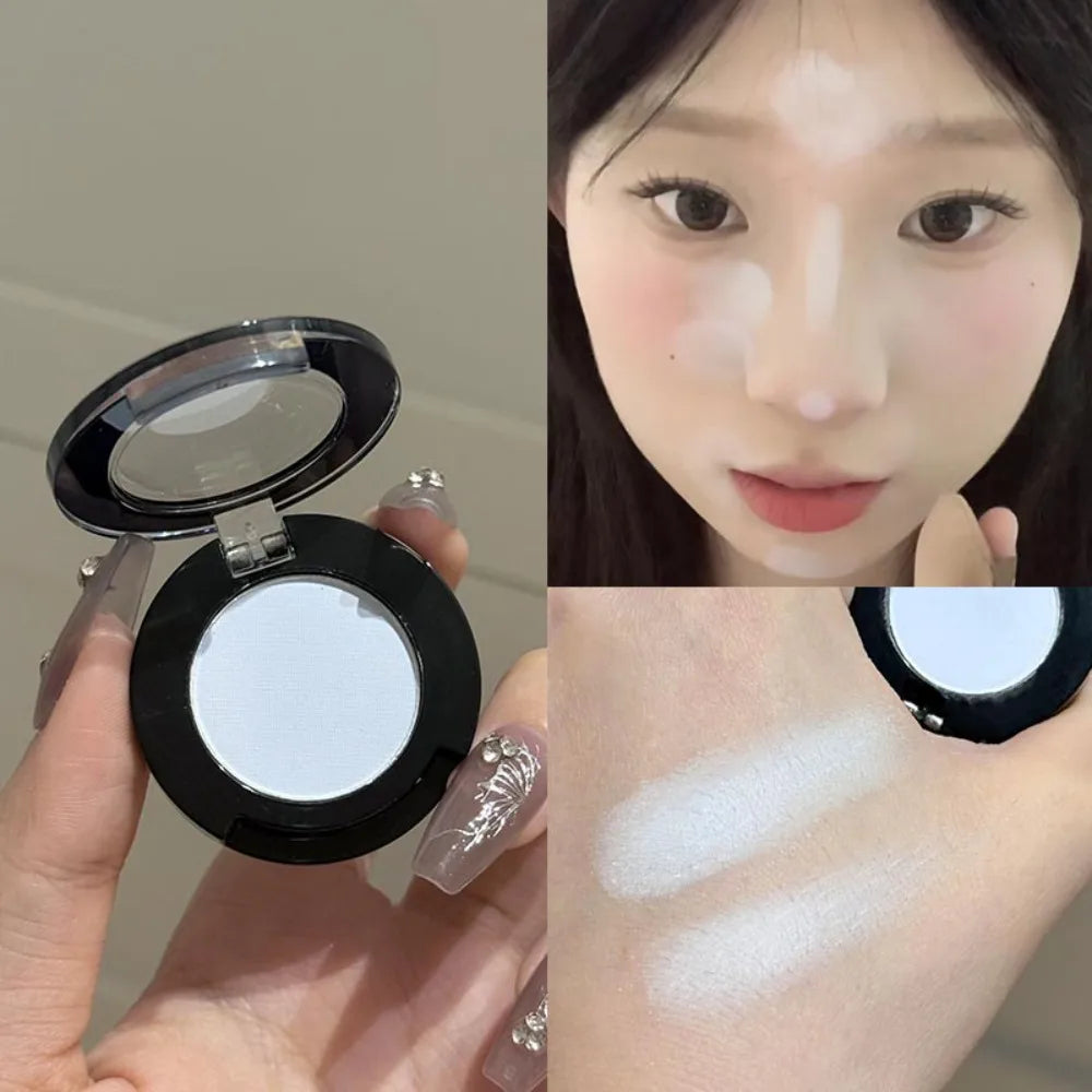 Eyeshadow Illuminator Matte White Highlighter Brighten Palette Lasting Shimmer Glitter Highly Pigmented Monochrome Eyes Makeup