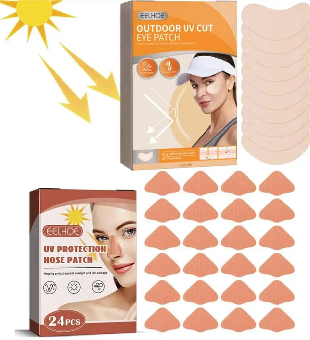 4type Outdoor UV Cut Eye Patch Nose Sunscreen Nose Patch Sunscreen Mask Soothing Sunscreen Face Protector Anti Sun For Skin Care - BlissFully