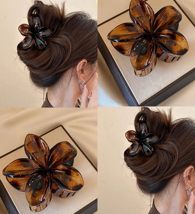 Leopard Print Flower Hair Claw Clips Women Girls Hawaiian Gradient Hairpins Hair accessories Shark Barrettes Sweet Shark Claws