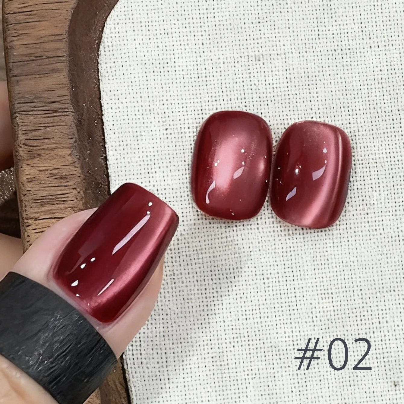 12ML 1-21PCS Winter And Autumn Whitening Red Glass Bead Cat Eye Magnet Gel Nail Polish Christmas Nails Nail Set Nail Art