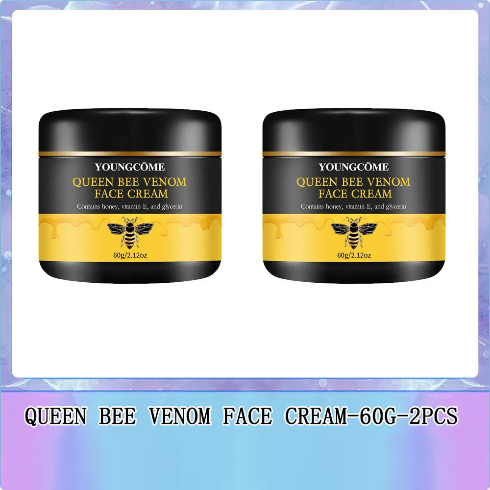 Queen Bee Venom Anti-Aging Face Cream - Collagen Boost & Deep Hydration, Wrinkle Reduction, Day/Night Moisturizer for All Skin - BlissFully