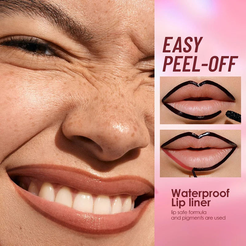 Instant Peel-off Lip Liner Stain Tattoo Lip Gloss Waterproof Tear-off Matte Lips Tint Red Brown Contour Stain Lipstick Makeup