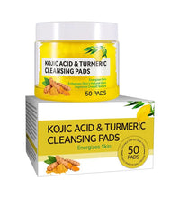 40/50pcs Turmeric Kojic Acid Cleansing Pads Exfoliating Pads Facial Sponges For Cleansing Exfoliating Daily Cleansing Skin Care - BlissFully