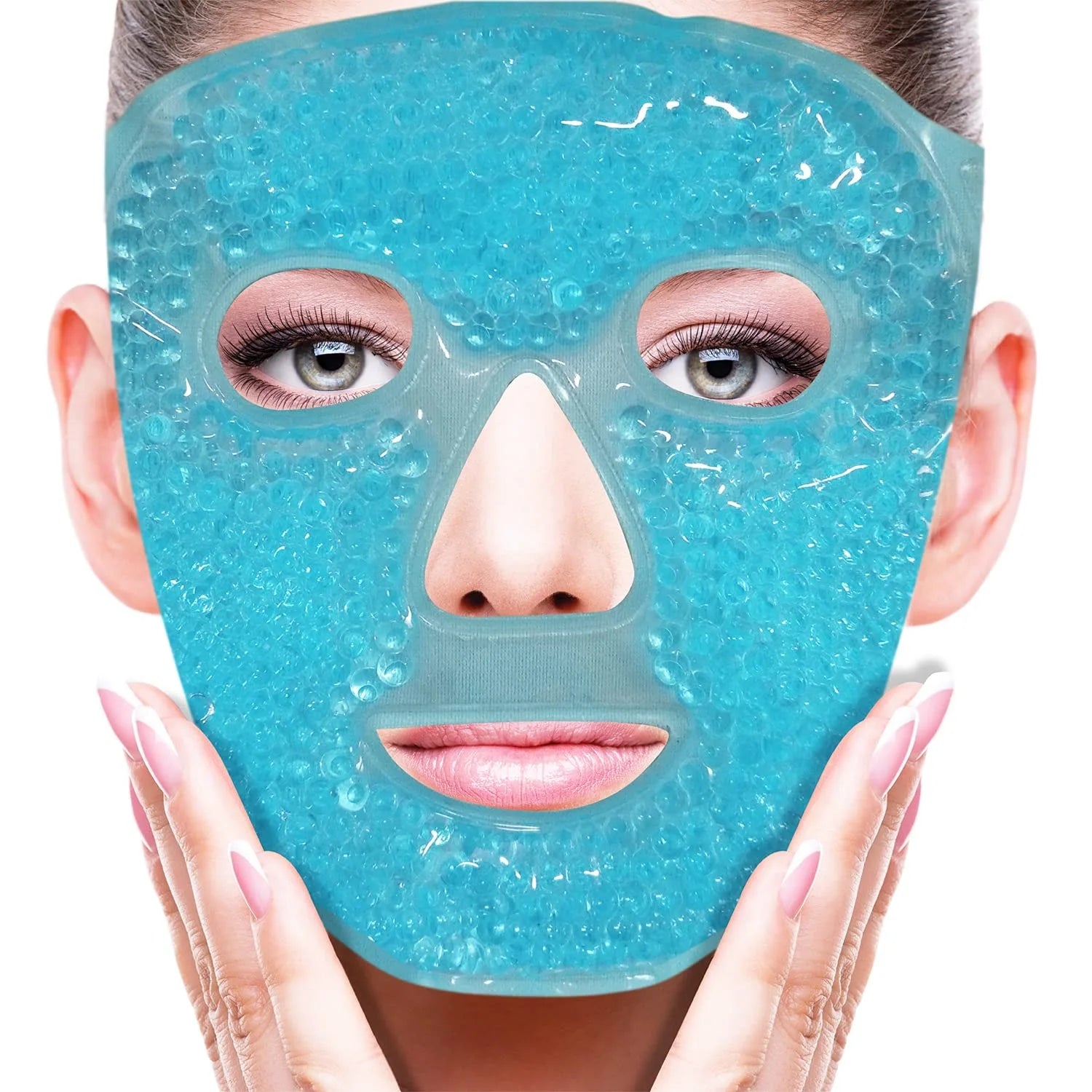 Full Face Massage Ice Mask Hot Cold Compress Gel Cooling Ice Face Eye Mask Facial Mask Face Eye Mask Ice Pack Sleeping Face SPA - BlissFully