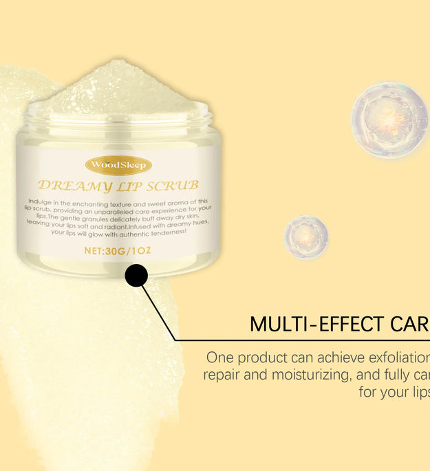 WOODSLEEP Vanilla Lip Care Cream Relieve Dryness Sooth Exfoliate Improve Roughness Repair Cleft Lip Brighten Skin Tone Lip Scrub