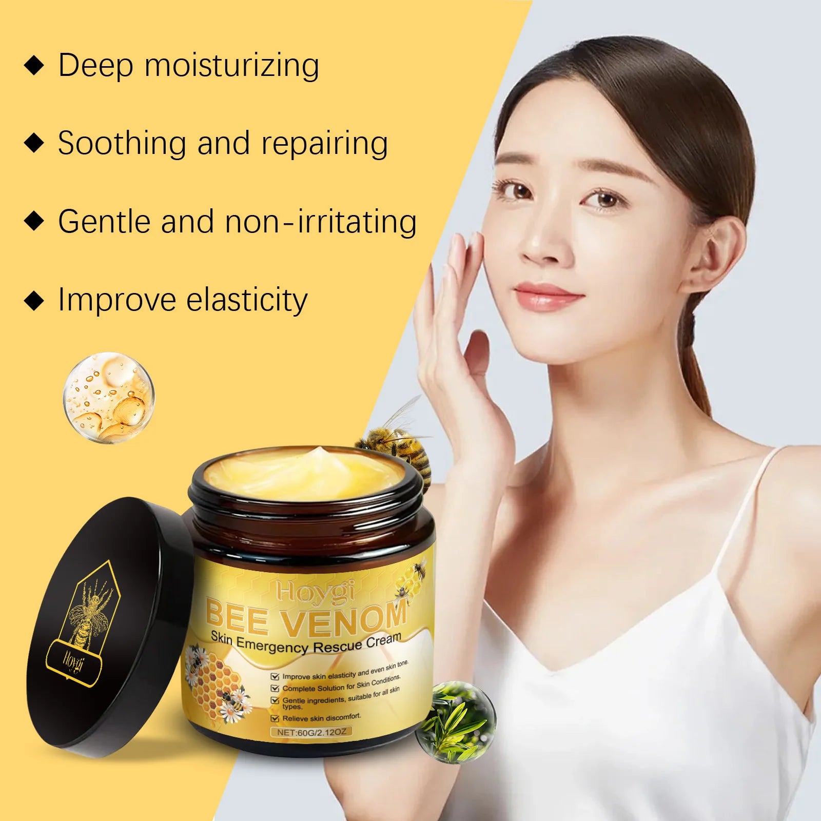 Bee Venom Cream Relieves Redness Repair Damage Skin Strengthens Skin Barrier Deep Moisturizing Skin Care Nourishing Body Cream - BlissFully