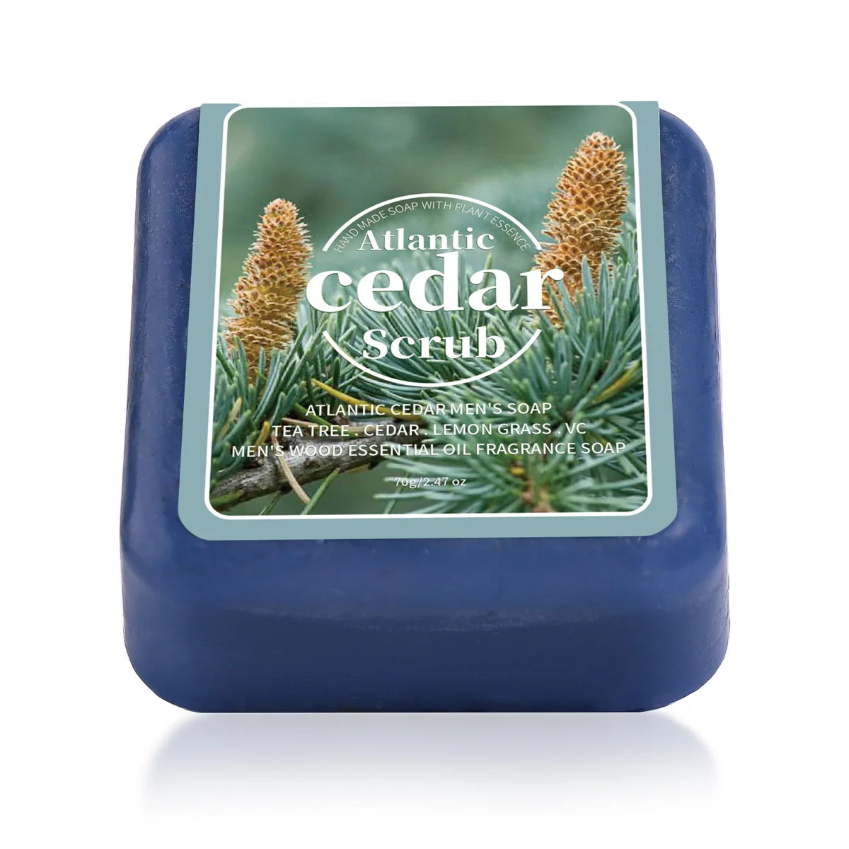 Men's Cedar Essential Oil Soap Travel Portable Hotel Soap Deep Cleansing Woody Fragrance Handmade Soap, Face and Body Soap