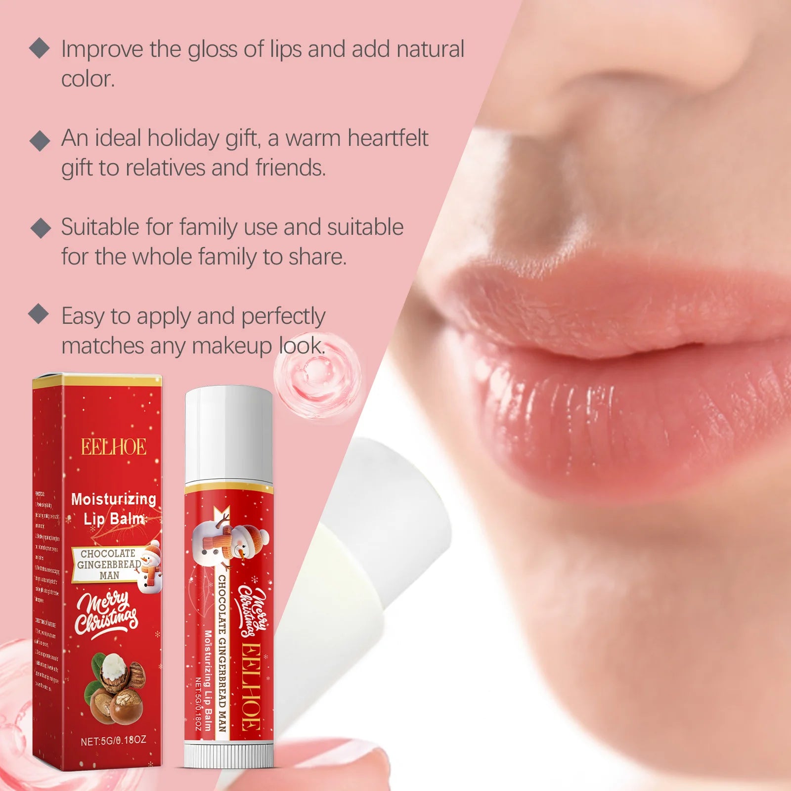 Christmas Lip Balm Set Moisturizing Lip Care Repair Dry Chapped Lips Nourishing Holiday Gift Autumn Winter Lip Care