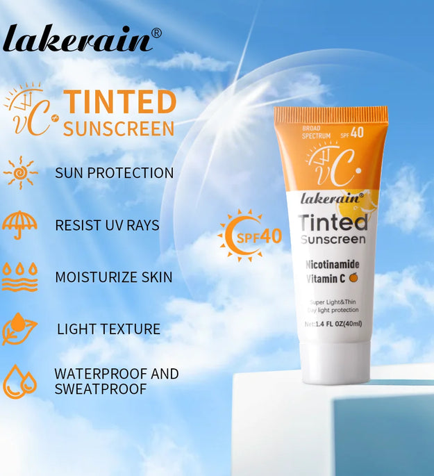 SPF40 Tinted Moisturizing VC Sunscreen Skin Protection Refreshing Makeup Sunscreen Cream UV Anti-aging Resistance Sunscreen