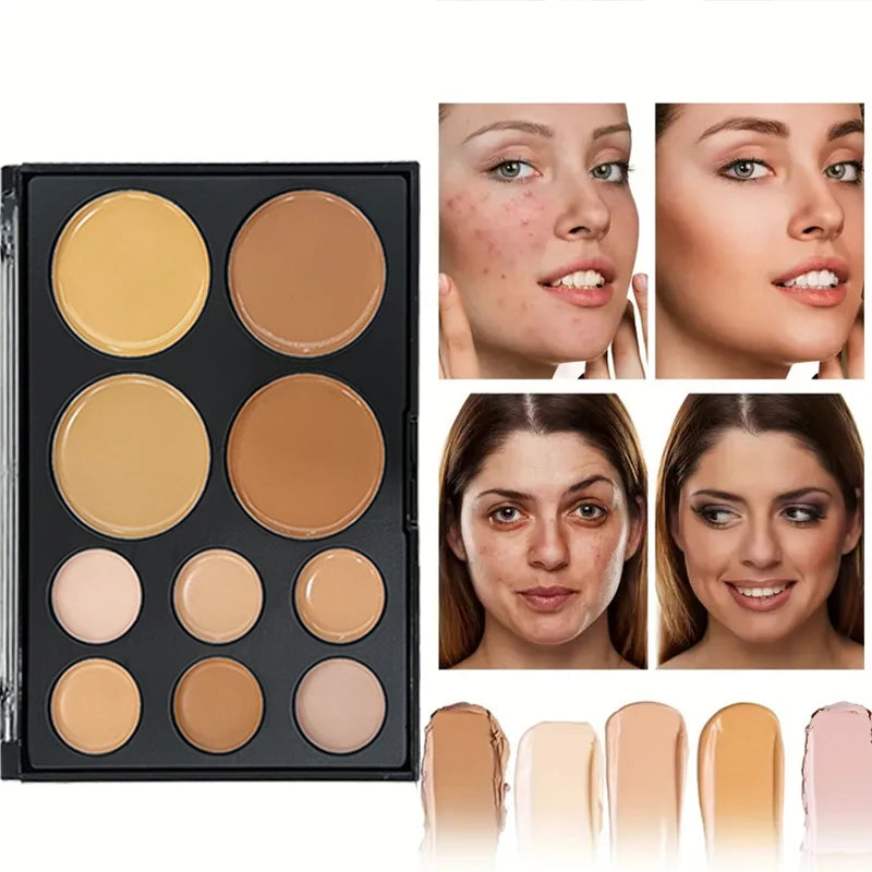 10 Colors Concealer Palette Eye Repairing Base Palette Matte Dark Circles Tattoo Contour Covering Concealer Cream Lasting Makeup