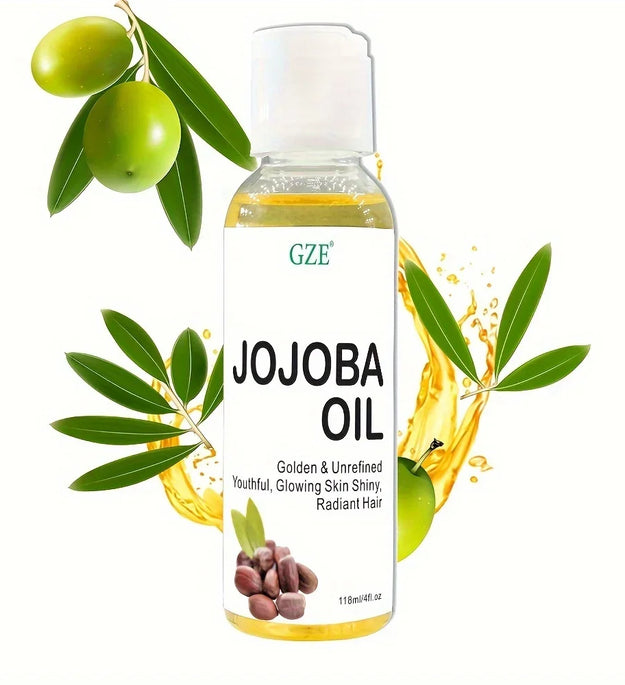 GZE Organic Jojoba Oil, Pure Moisturizing Oil For Face, Hair, Skin & Nails | Natural Cold Pressed Hexane Free Carrier Oil