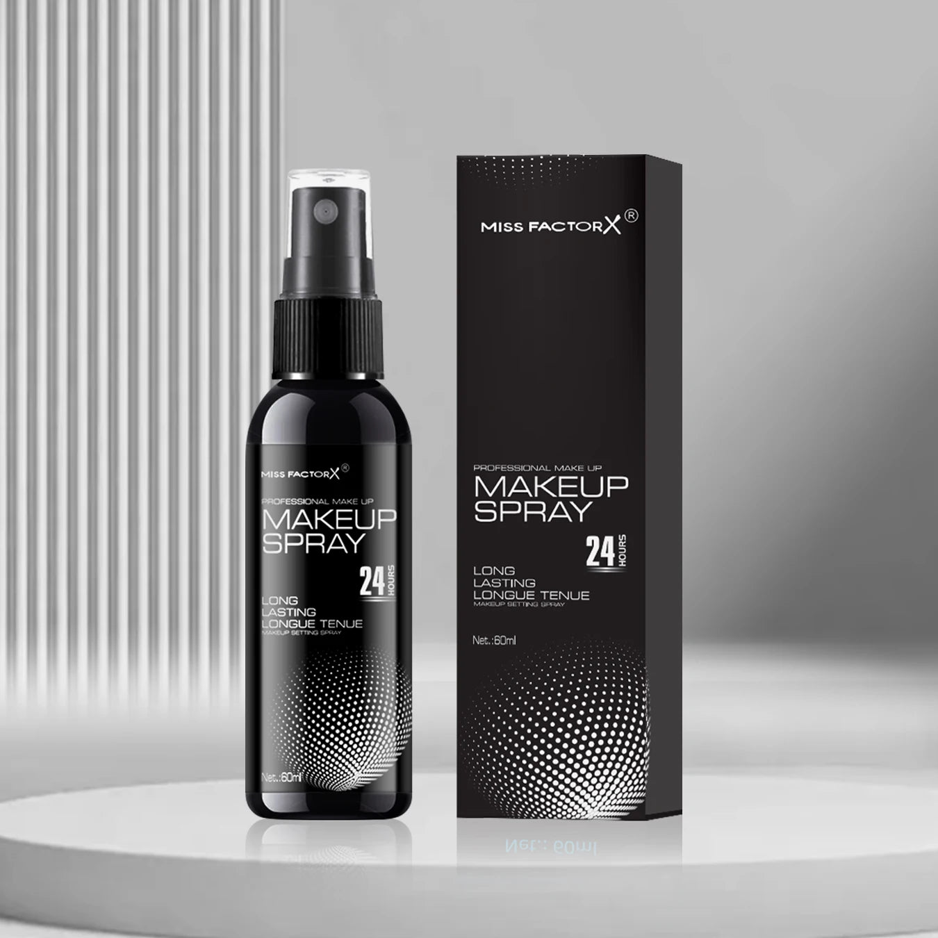 Black Polka Dot Setting Spray 60ml for face, long-lasting, anti-smudge-proof and 16 hours of makeup off wear natural finish