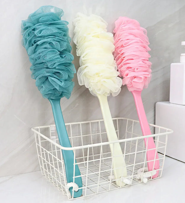 Long Handle Back Brush Body Scrubbers Shower Hanging Body Brush Sponges Soft Mesh Bath Shower Brushes Bath Accessories for Adult