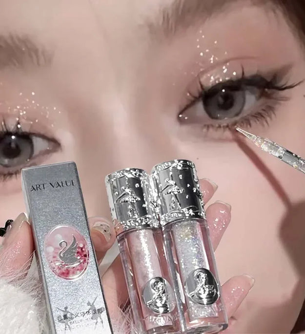 Liquid Eyeshadow Pearlescent Shimmer Long Lasting Monochrome Pearly Fine Sparkling Sequins Eye Shadow Highlighter Quick Drying