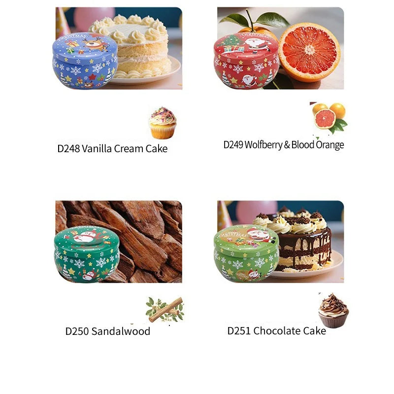 Christmas Aromatherapy Candles Santa Claus Snowmen Tin Cans Candle Christmas Decoration For Home Xmas New Year 2025 Navidad
