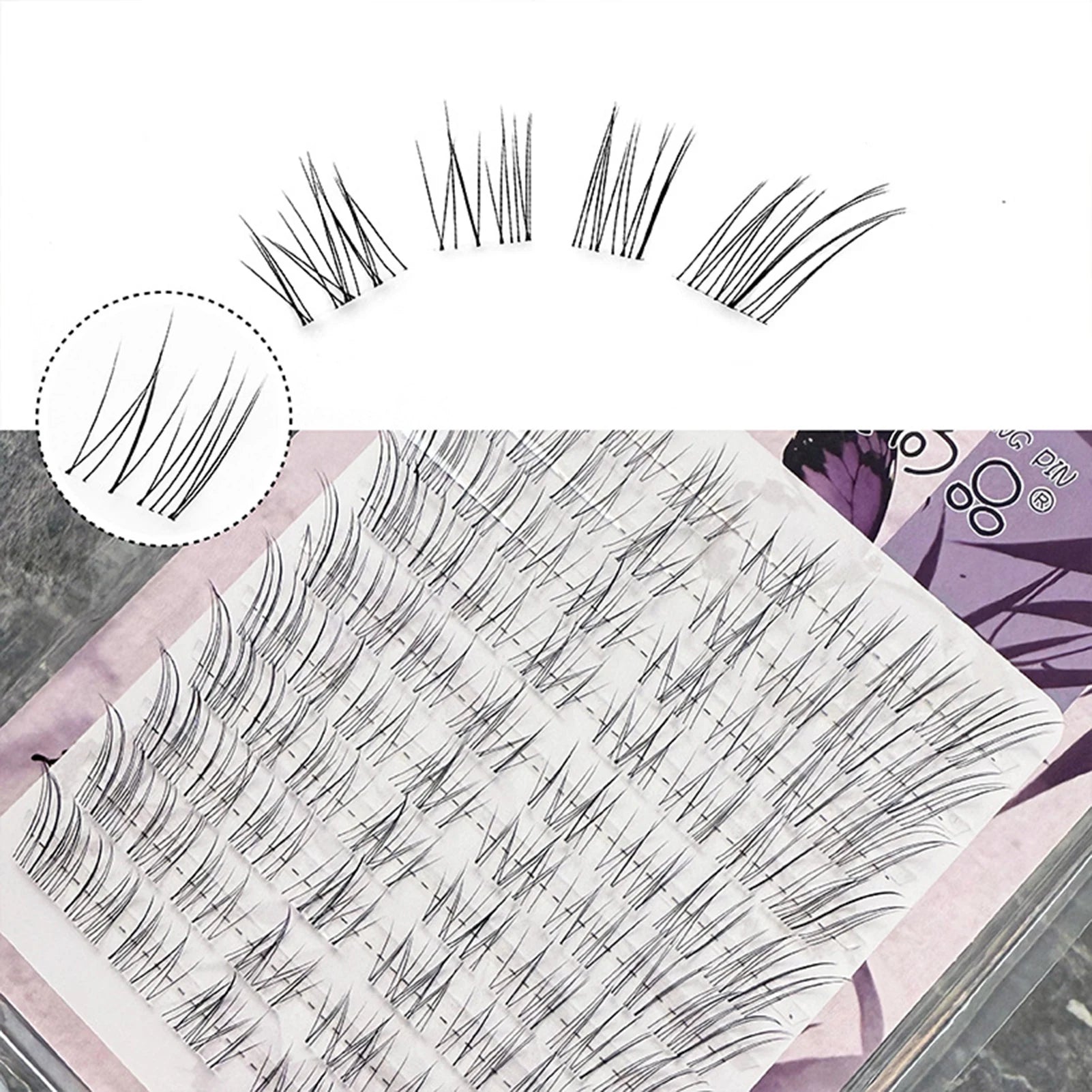 DIY Fluffy Cat eye false Eyelash extenstions individual cluster lashes Natural winged Style Daily Lash Korean Makeup accessories