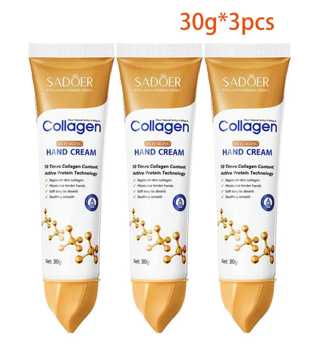 3pcs*30g Collagen Hand Cream Skin Soften Nourish Moisturizing Korean Skin Care Cracked Repair Products