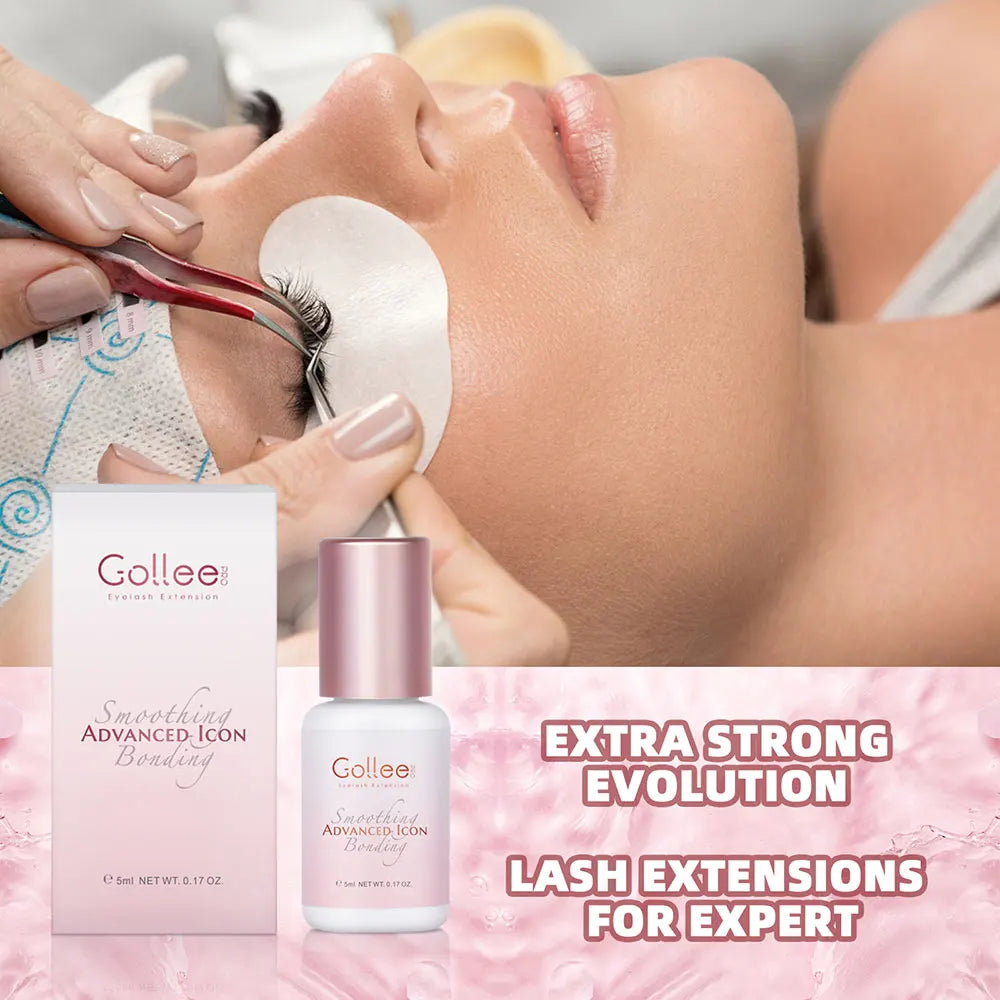 Gollee 1s Dry Eyelashes Adhesive Mixed Floral Fragrance Eyelash Extension Glue with Bonder Glue Lash Accelerator Waterproof Bond