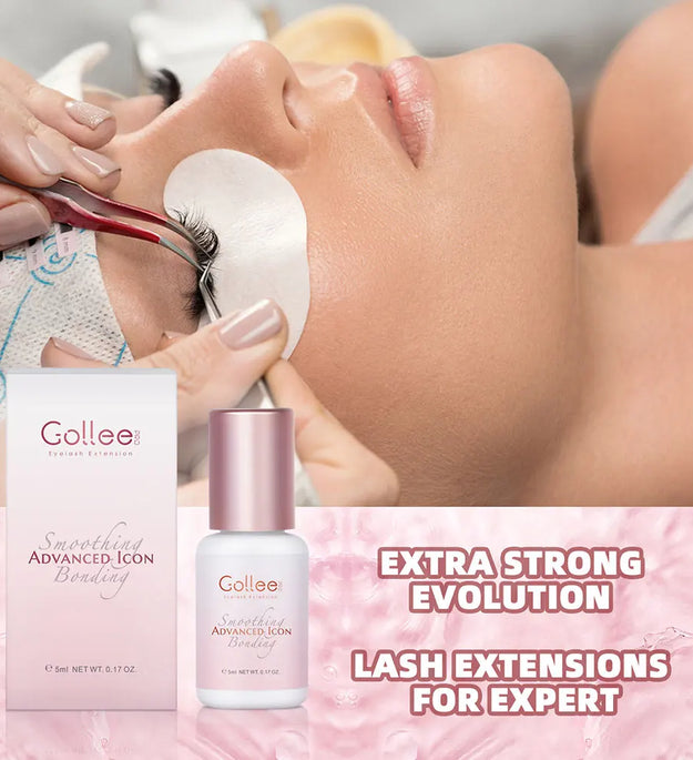 Gollee 1s Dry Eyelashes Adhesive Mixed Floral Fragrance Eyelash Extension Glue with Bonder Glue Lash Accelerator Waterproof Bond