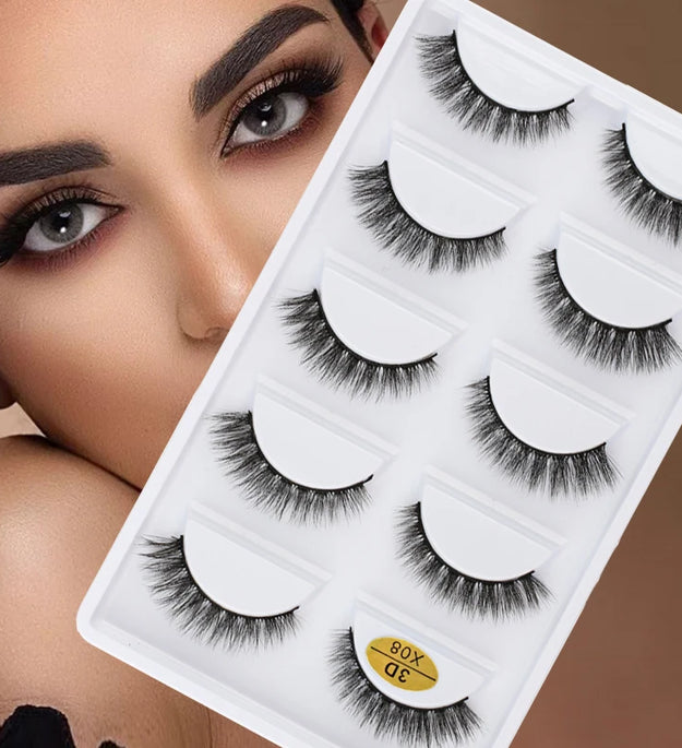 3/5 Pairs Hot Sale Natural Long 3D Mink Lashes Soft Short Faux Cils Handmade Fake Lashes Makeup Tool Eyelash Extension maquiagem