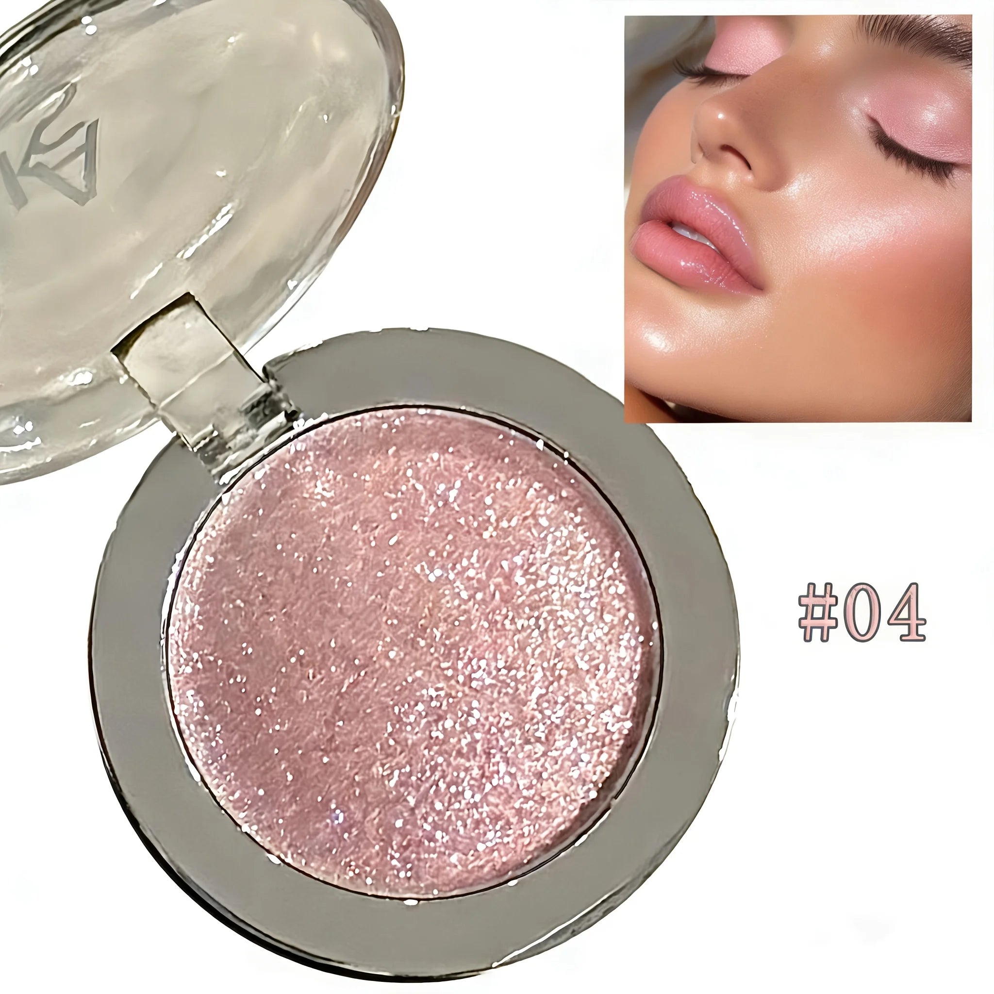 Kakashow Shimmer Highlighter Cream Pearlescent Fine Shimmer Long-Lasting Makeup That Doesn'T Come Off Eye and Face Brightening Single Color Highlighter Cream Cosmetics Valentine's Day Gift